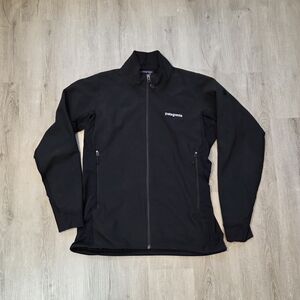 Patagonia Polartec Jacket Women Medium Black Full Zip Embroidered LogoSoftshell